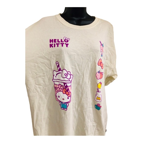 Hello‎ Kitty cream relaxed fit graphic print ice cream shop t-shirt size large - Picture 2 of 16